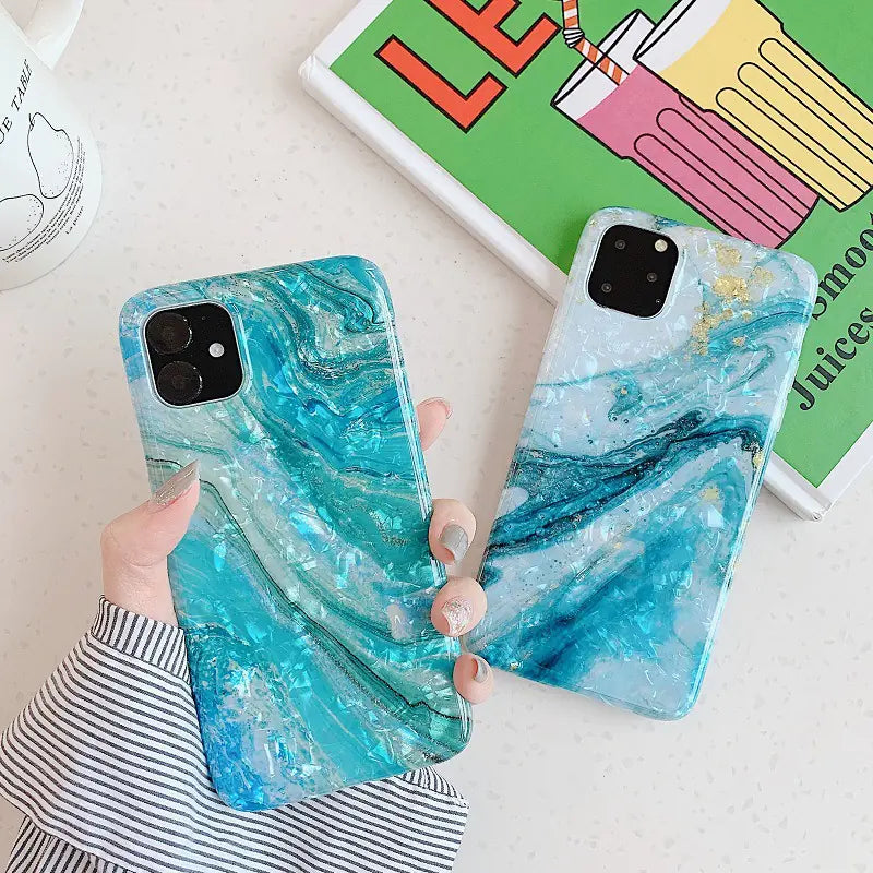 Marble Shell Pattern Soft Phone Case